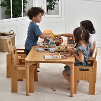 Ensemble de meubles en bois Montessori pour enfants d'âge préscolaire Table et chaise classiques interactives pour enfants en intérieur