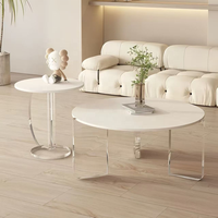 Table basse suspendue en acrylique de style italien, luxe léger, moderne, pour petit appartement, table d'appoint simple de designer, meubles de salon