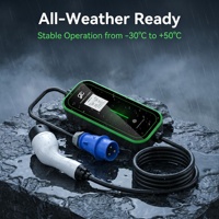 Nouvelle station de recharge portable pour véhicules électriques KED et chargeur embarqué avec interface Type 1, options de prise Schuko/UK/CEE, 7 kW, IP65, câble de 5 m