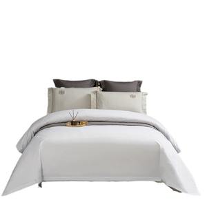 <span class=keywords><strong>Parure</strong></span> <span class=keywords><strong>de</strong></span> lit en satin pur coton 60 fils, personnalisable, pour hôtel cinq étoiles, maison d'hôtes et gîte, <span class=keywords><strong>drap</strong></span> et housse <span class=keywords><strong>de</strong></span> couette blancs - Product Image 5