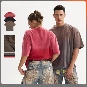 T-shirts en coton pour hommes surdimensionnés unisexes à manches courtes et col rond hauts de base T-shirt athlétique solide-Low Duty 100% coton tissé - Product Image 2