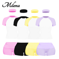 Vêtements personnalisés avec logo, t-shirt basique en jersey de coton pour femmes, crop top Y2K pour femmes, t-shirts à manches courtes raglan et shorts, ensemble deux pièces