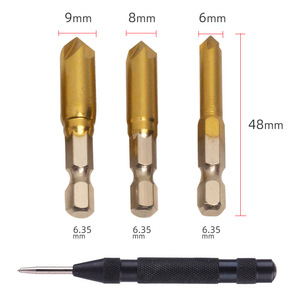 Five Blade Chamfering <b>Tool</b> Set 6mm 19mm Carbide Tipped <b>Woodworking</b> Hole Saw Metric Shank 6.35mm - Product Image 5