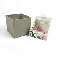 Boîtes rigides personnalisées de haute qualité, moins chères, avec des formes variées et des motifs floraux colorés, pour le rangement des bougies et des parfums