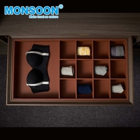 Organisateur de placard de chambre à coucher, boîte de rangement coulissante latérale en cuir pour sous-vêtements, gain de place