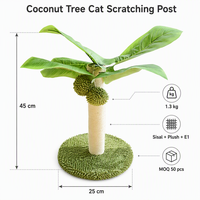 Griffoir pour chat en forme de palmier de coco 45 cm, design en sisal, avec balles suspendues, base en peluche, tour à griffer pour chat OEM
