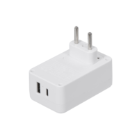 Adaptateur mural universel USB Type-C vers prise US, 1 port USB-C + 1 port USB-A, protection contre les surtensions pour ordinateur portable et écouteurs