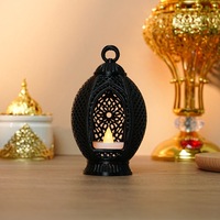 Lanterne de table islamique Ramadan, décoration découpée lune et étoile, lampe décorative Eid Mubarak, décoration de table intérieure pour fête