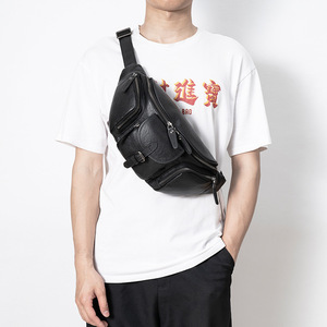 Schlatum của nam giới kích thước lớn màu đen chính hãng da bò da Sling ngực Túi Đồng đa chức năng ach Eo Túi với dây đeo có thể điều chỉnh - Product Image 4