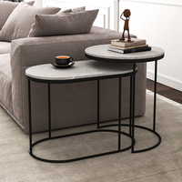 Table d'appoint pliable en métal avec plateau en pierre, table basse avec plateau en pierre, verre trempé disponible