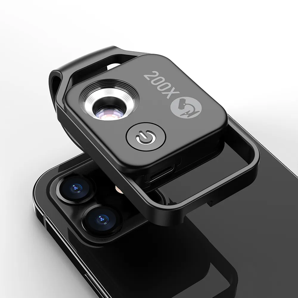 APEXEL Mobile LED-Licht Micro Pocket Makro objektiv 200-fache Vergrößerung Smartphone-Mikroskop objektiv mit CPL für iPhone Samsung