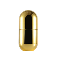 Bouteille en plastique PET de 100 ml, 175 ml, 280 ml couleur or UV avec bouchons à vis électroplaqués pour l'emballage de suppléments vitaminiques et de bonbons