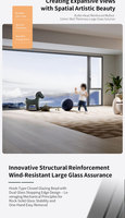 Ventana Corredera Moderna de Aluminio para Edificios de Gran Altura, Grosor de Pared de 2.0 mm, Sellado de 5 Capas, Montante Reforzado, Resistencia Superior al Viento