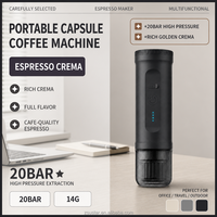 Machine à café portable à capsules avec logo personnalisé, 20 bars, crème riche, auto-chauffante, expresso, mini, charge USB, batterie 7800 mAh
