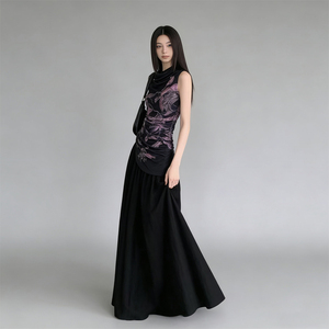 Elegante Vestido Largo de Noche Estilo Chino para Mujer, Nuevo con Lentejuelas - Product Image 1