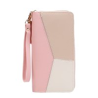Dompet Ritsleting Portabel Modis Dompet Panjang Wanita Tas Tangan Dompet Koin Tempat Kartu Lapisan PVC Dompet Kulit PU