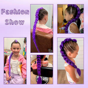 Rumi - Peluca trenzada morada con cola de caballo para niñas de 8 a 13 años, alambre resistente a altas temperaturas, accesorio de disfraz juvenil y dulce para cosplay - Product Image 5