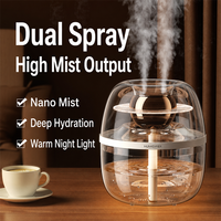 Nouvel humidificateur créatif au design Saturne, 3L, double pulvérisation, USB, grande capacité, silencieux, pour la maison, la chambre, le bureau, avec veilleuse