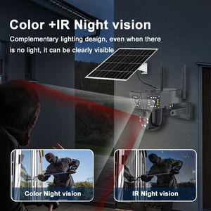 V380pro 2K 4mp Dubbele Lens Straatverlichting Led Schijnwerper Camera 3 Scherm Draadloze 4G Simkaart 8W Zonnepaneel 8000Mah Batterij Cmos - Product Image 5