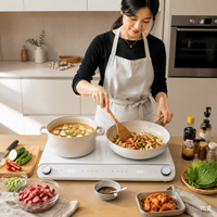 Table de cuisson à induction double 3400W avec deux brûleurs et contrôle de température indépendant OEM