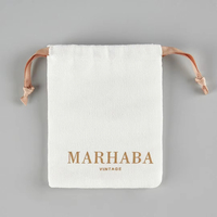 Sac à bijoux personnalisé avec logo, pochette en toile de coton, petit sac à cordon pour bijoux et montres, emballage cadeau