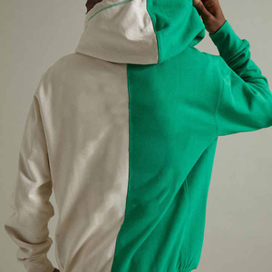 <span class=keywords><strong>Color</strong></span> Block Zip up Fabricante Venta al por mayor Custom <span class=keywords><strong>Two</strong></span> Tone Golf Hoodie para hombres Blank French Terry Plain Men's Hoodies a granel - Product Image 2