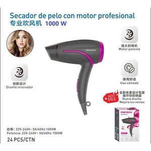 Secador de Pelo Pritech de 1000W con Motor Profesional y Difusor para Uso en Salón - Product Image 3