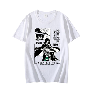 T-shirt à manches courtes en coton à imprimé de dessin animé d'anime de style américain, <span class=keywords><strong>taille</strong></span> européenne/américaine transfrontalière - Product Image 1
