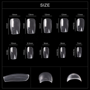 KADS 500 Uds. Puntas de Uñas Cortas Cuadradas Sin Rastro, Puntas de Extensión de Uñas Francesas de Cobertura Completa, Puntas de Uñas Acrílicas Artificiales para Manicura - Product Image 5