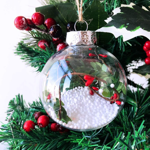 Bola de Navidad de cristal de 8cm, esfera hueca transparente, bolas colgantes, <span class=keywords><strong>chimenea</strong></span> interior, <span class=keywords><strong>colgante</strong></span> de árbol de Navidad, respetuoso con el medio ambiente - Product Image 2