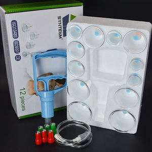 Chinois médical 12 pièces Hijama ventouses ensemble en gros chinois en plastique ventouses Massage vide ventouses ensemble de thérapie - Product Image 3