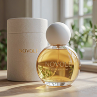 Flacon de parfum givré de haute qualité, rond, 30 ml, 50 ml, flacon de parfum en verre de luxe, 80 ml, 100 ml, flacon de parfum personnalisé avec couvercle