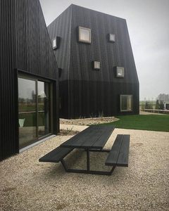 Bộ Băng Ghế Bàn Gỗ Và Thép Ngoài Trời Nhà Máy Bàn Dã Ngoại Ngoài Trời Công Viên Sân Trong - Product Image 4