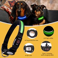 Benutzer definierter QR-Code Anti Lost Wiederauf lad bares leuchtendes Haustier halsband mit Airtag-Halter Personal isiertes wasserdichtes IPX7-LED-Hundehalsband