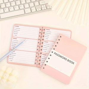 <b>Mini</b> A3 Leather Spiral Promotional Address <b>Book</b> with 80 Sheets Glossy Finish Internet Website Password Login Planner - Product Image 2