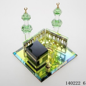 Muslim Home Desktop Decoration Gold-Plated Kaaba <b>Model</b> <b>Kit</b> Islamic Architecture Crystal Collection Figurine Souvenir Anniversary - Product Image 5
