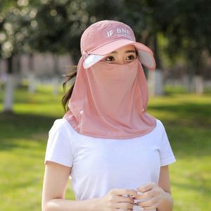 Summer Sun Bucket <b>Hats</b> with Removable Face Mask Breathable Unisex Working Sun <b>Hats</b> with Ponytail Casual Fishing Daily - Product Image 2
