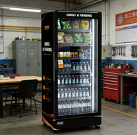 Distributeur automatique moderne Qingo pour magasin de détail, boissons et snacks réfrigérés, dégivrage automatique, SDK activé, intégration cloud