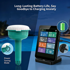 <span class=keywords><strong>Testeur</strong></span> d'eau de <span class=keywords><strong>piscine</strong></span> sans fil WiFi 8-en-1 flottant avec contrôle à distance via l'application Tuya pour pH, TDS, ORP, EC, <span class=keywords><strong>sel</strong></span>, CL, S.G, température, étanche IP67 - Product Image 5