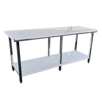 Table de travail de cuisine à six pieds, table de travail en acier inoxydable, grande taille, table de travail de restaurant, équipement de cuisine en acier inoxydable