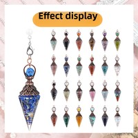 Pendentif pendule en cristal incrusté personnalisé, style européen et américain, cône hexagonal, diamant, yoga, méditation, résine FM