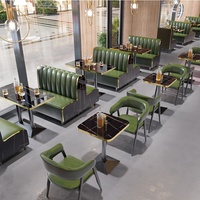 Mobilier de restaurant en forme de L, mobilier de salon à chicha, mobilier de bar, mobilier de café, mobilier de pub, ensemble de chaises et de tables de bar, comptoir en cuir PU