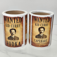 Etiqueta Personalizada Ecológica, Duradera e Impermeable para Botellas de Vodka, Etiqueta Privada con Estampado en Lámina Dorada para Botellas de Licor, Vino y Bebidas Espirituosas