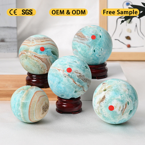 High Quality Natural Blue Hemimorphite Sphere Gemstone Polished <b>Crystal</b> Sphere <b>Ball</b> for Decorative - Product Image 1