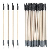 Vente chaude Double Tête Gaze Noire Gris Sable Outil De Polissage Des Ongles Bâton En Bois Pêche Sable Orange Bois Cuticule Poussoir