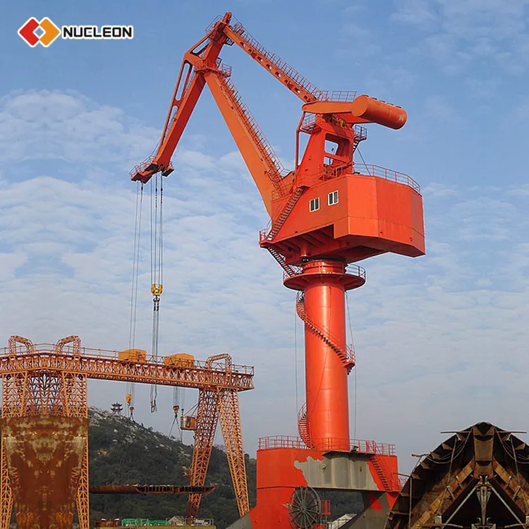 offshore harbour dock pedestal crane 100 ton 80 ton single jib portal crane port cranes