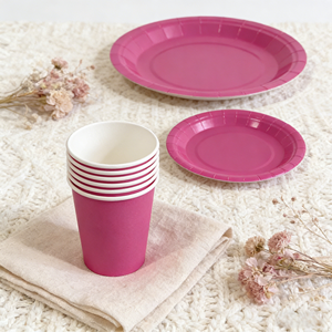 DAMAI Fournitures de fête de couleur unie, vaisselle en papier de couleur unie, ensemble de vaisselle jetable, assiettes de 7 pouces et 9 pouces, gobelets en papier, serviettes - Product Image 4