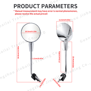 กระจกมองข้างอลูมิเนียมอัลลอยด์ยาวกระจกมองหลังสำหรับรถจักรยานยนต์ปรับสีอิเล็กโทรเพลทสำหรับ <span class=keywords><strong>Vespa</strong></span> <span class=keywords><strong>150</strong></span>/300 - Product Image 2