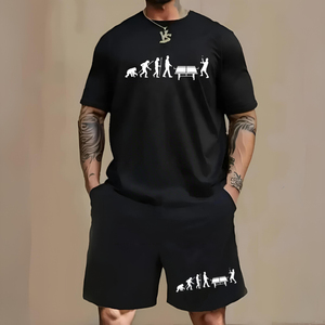 <span class=keywords><strong>Ensemble</strong></span> 2 pièces pour hommes avec t-shirt surdimensionné et short à cordon <span class=keywords><strong>de</strong></span> serrage imprimé Funny Table <span class=keywords><strong>Tennis</strong></span> Evolution - Product Image 3