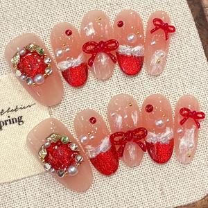 <span class=keywords><strong>Uñas</strong></span> Postizas <span class=keywords><strong>de</strong></span> Navidad con Nuevo <span class=keywords><strong>Diseño</strong></span>, <span class=keywords><strong>Uñas</strong></span> Artificiales <span class=keywords><strong>de</strong></span> Cobertura Completa, <span class=keywords><strong>Uñas</strong></span> <span class=keywords><strong>Navideñas</strong></span> Hechas a Mano - Product Image 1